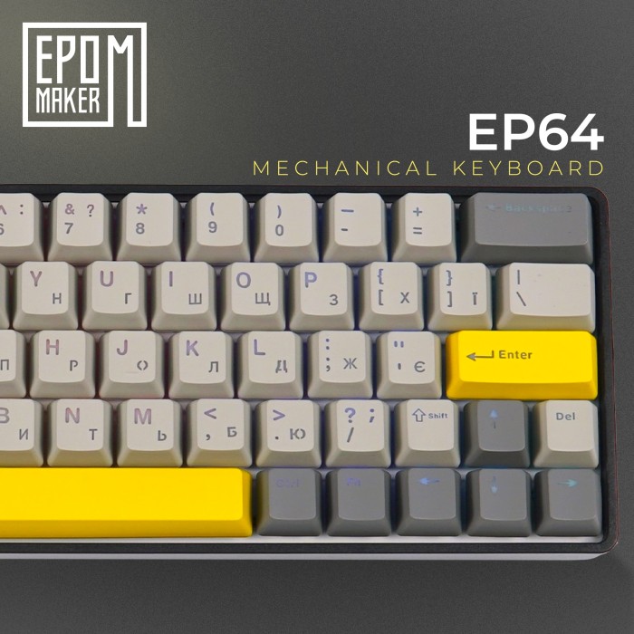 Клавіатура механічна бездротова EPOMAKER EP64 Mulan Black (EP64-B-M) (EP64-B-M)