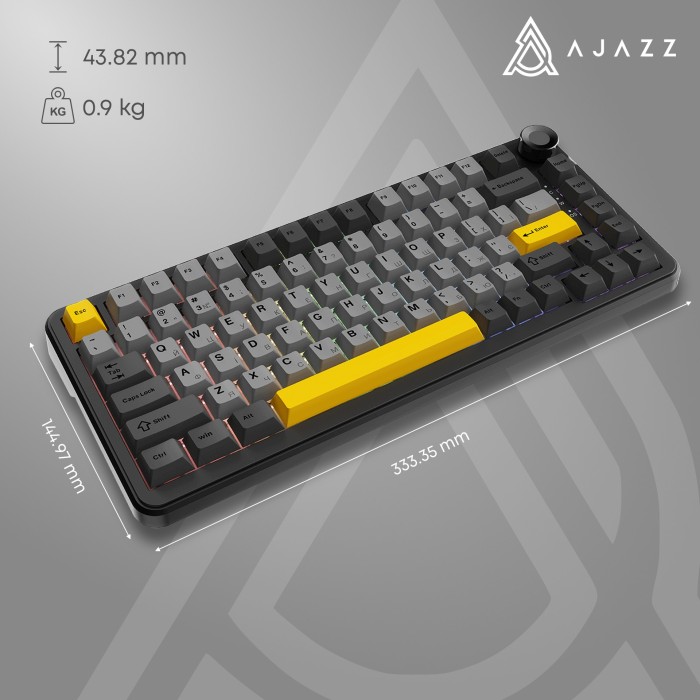 Клавіатура механічна бездротова Ajazz AK820 MAX PLUS Daydream Switch RGB Wireless/BT/USB Black (AK820MAX-DD-BGY)
