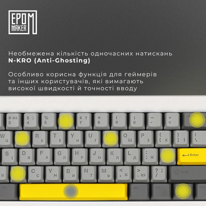 Клавіатура механічна бездротова EPOMAKER Shadow-X Wisteria Linear White (SHX-W-WL) (SHX-W-WL)