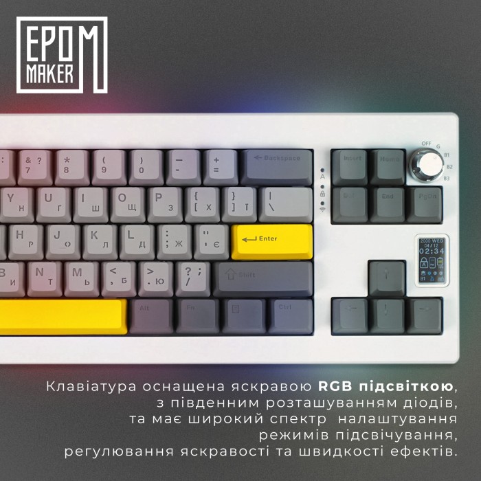 Клавіатура механічна бездротова EPOMAKER Shadow-X Wisteria Linear White (SHX-W-WL) (SHX-W-WL)