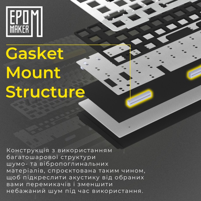 Клавіатура механічна бездротова EPOMAKER Shadow-X Wisteria Linear White (SHX-W-WL) (SHX-W-WL)