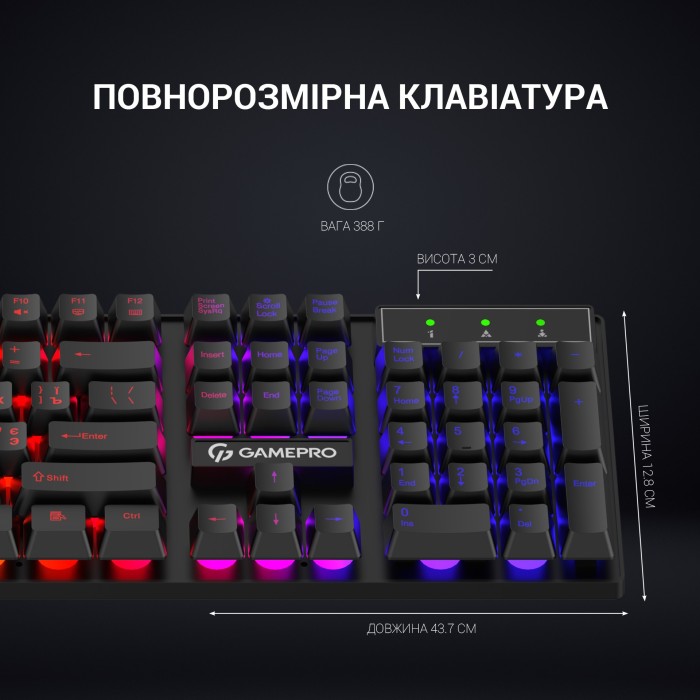 Клавіатура дротова GamePro GK296 (GK296)