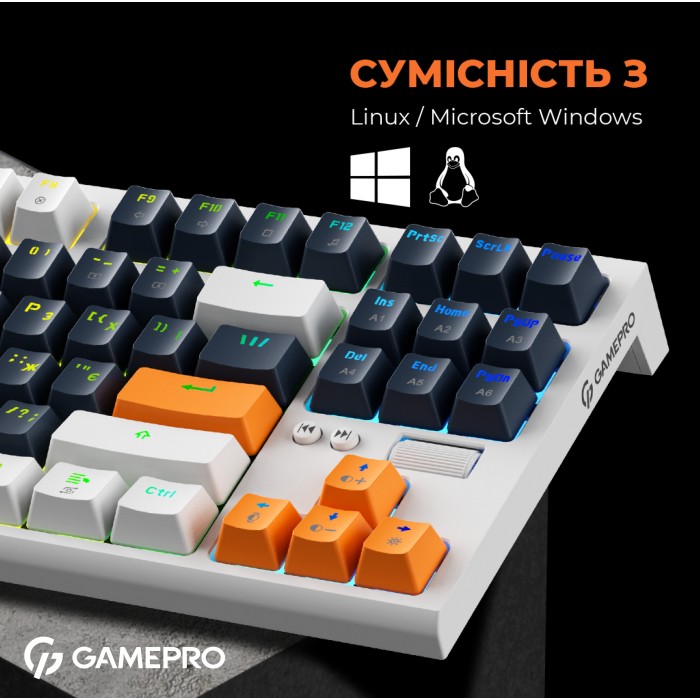 Дротова механічна клавіатура GamePro MK180W (Red) з Hot-Swap RGB White (MK180W)