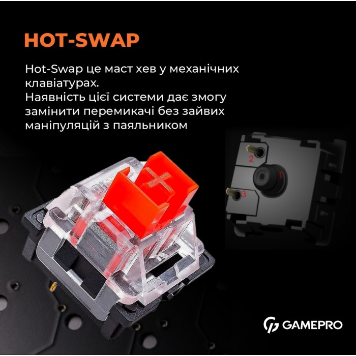 Дротова механічна клавіатура GamePro MK180W (Red) з Hot-Swap RGB White (MK180W)
