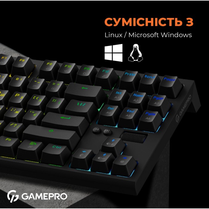 Дротова механічна клавіатура GamePro MK180B (Red) з Hot-Swap RGB Blac (MK180B)