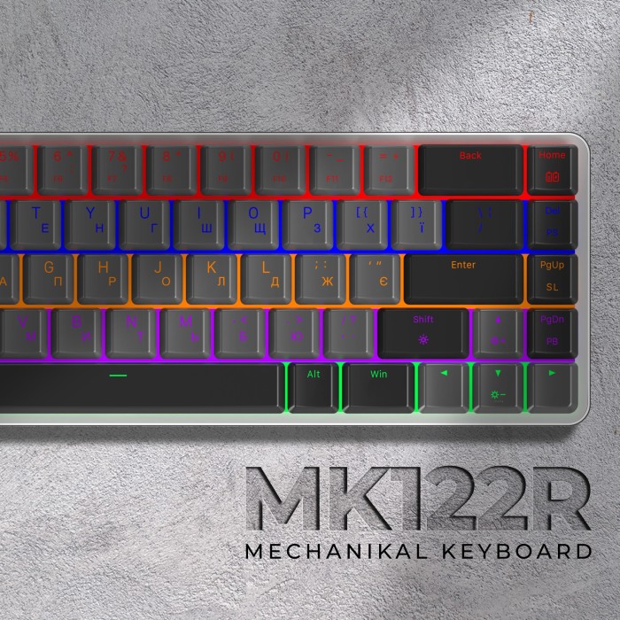Бездротова механічна клавіатура GamePro MK122R Red Switch Low Profile Wireless Dark Gray (MK122R)
