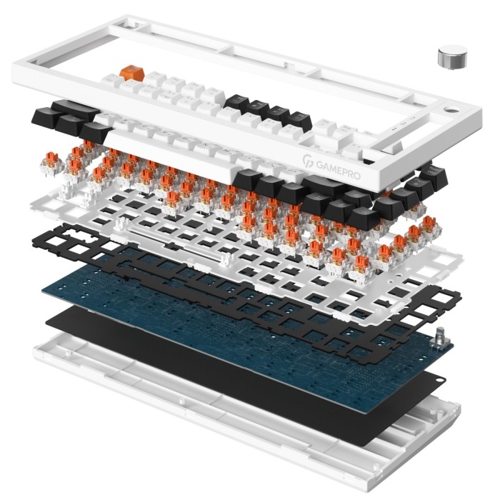 Бездротова механічна клавіатура GamePro Asgard Valhalla (MK160W Pro) 75% QLAB orange switches (MK160W Pro)