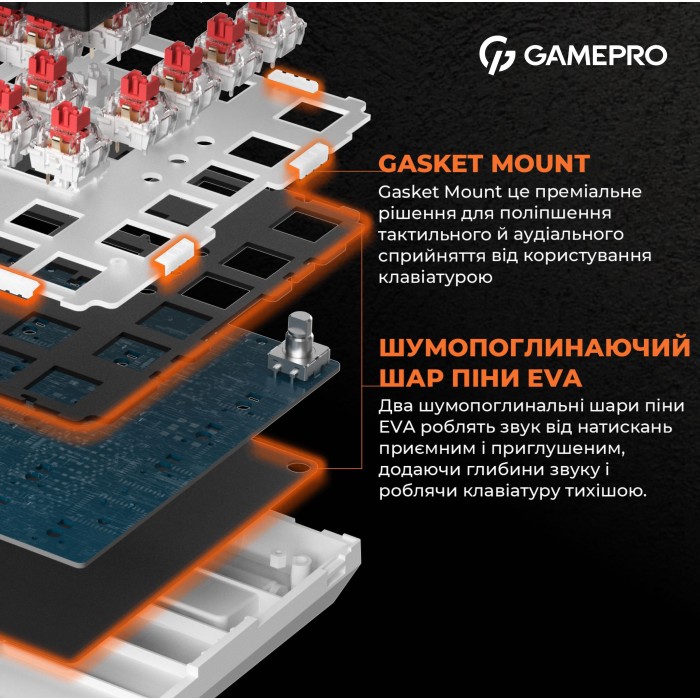 Дротова механічна клавіатура GamePro MK160B (Red) з Hot-Swap RGB Black (MK160B)