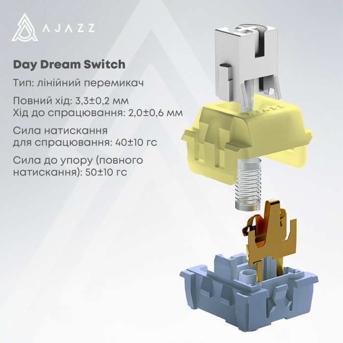 Клавіатура механічна бездротова Ajazz AK820 MAX PLUS Daydream Switch RGB Wireless/BT/USB White (AK820MAX-DD-BWD)