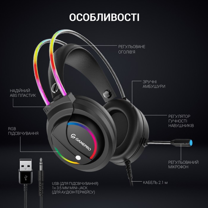 Гарнітура ігрова GamePro Nitro (HS733) (HS733)