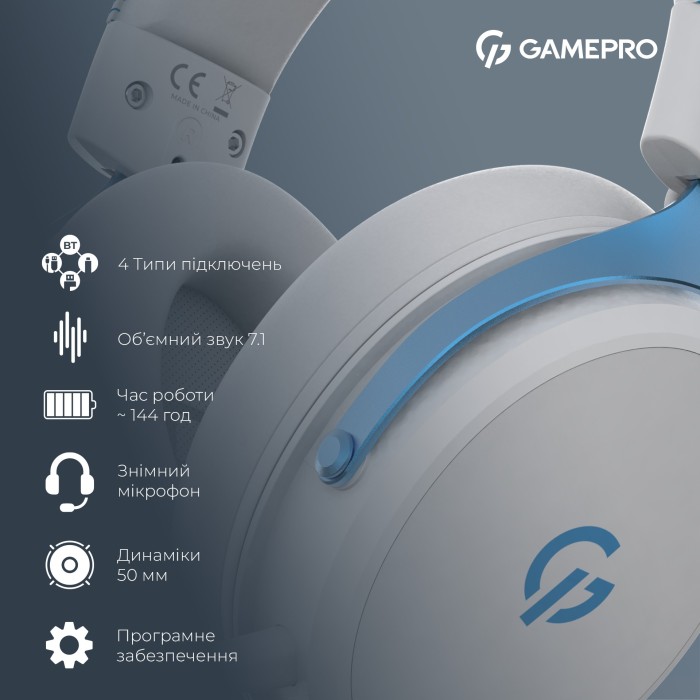 Бездротова ігрова гарнітура GamePro Asgard Skadi (HSW191WB) (HSW191WB)