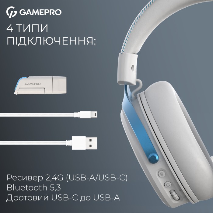 Бездротова ігрова гарнітура GamePro Asgard Skadi (HSW191WB) (HSW191WB)