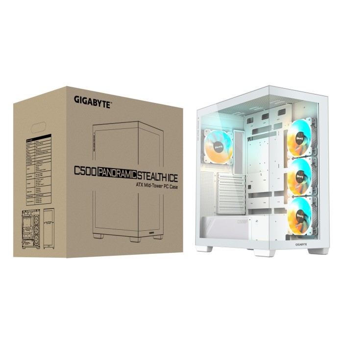 Корпус ATX W/O PSU GB-C500PI ST WHITE GIGABYTE (GB-C500PI ST)