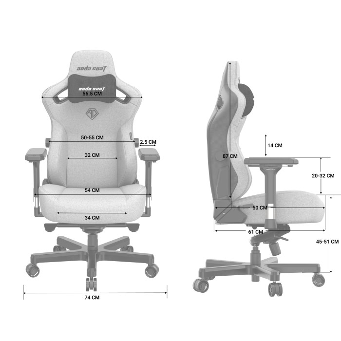 Крісло ігрове Anda Seat Kaiser 3 Orange Size XL (AD12YDC-XL-01-O-PV/C)