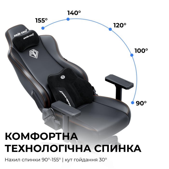Крісло ігрове Anda Seat Kaiser 3E XL Black Fabric (AD23YC-XL-09-B-CF-B01)