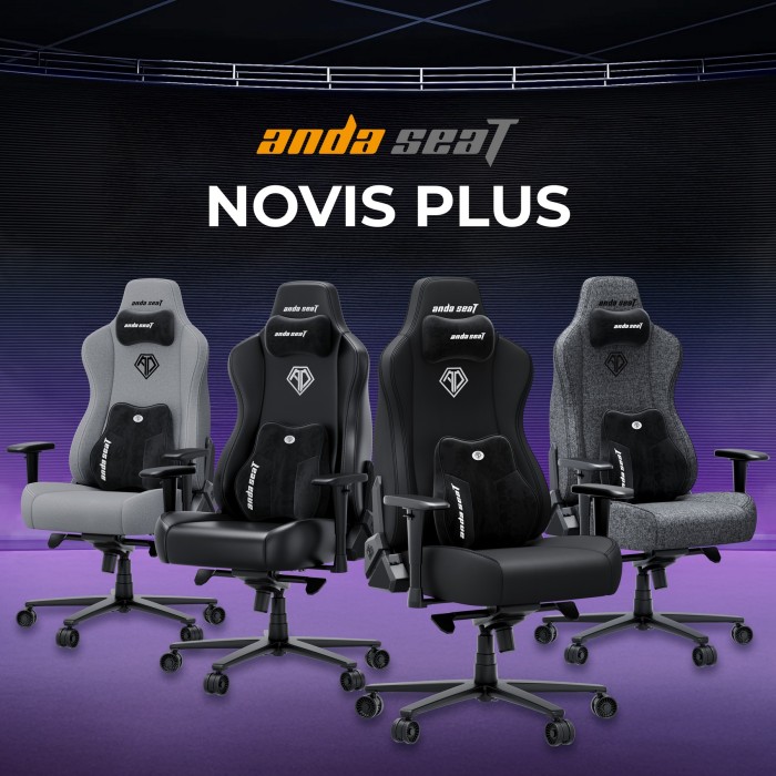 Крісло ігрове Anda Seat Novis Plus Fabric Black Size XL (AD23YC-XL-01-B-F-B04)