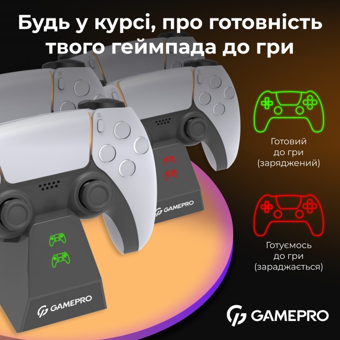 Зарядна станція для геймпадів PS5 GamePro CHS420B (CHS420B)