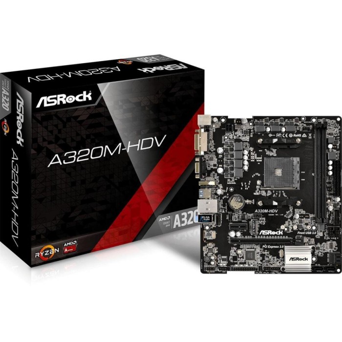 Материнська плата ASRock A320M-HDV (sAM4, AMD A320, MicroATX) (A320M-HDV)