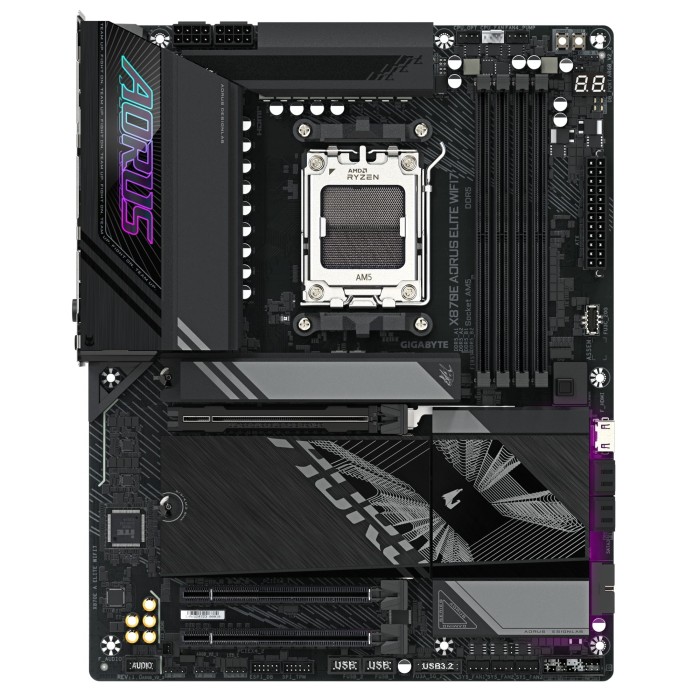 Материнська плата GIGABYTE X870E A ELITE WIFI7 sAM5 X870 4xDDR5 M.2 HDMI Typc-C ATX (X870E_A_ELITE_WIFI7)