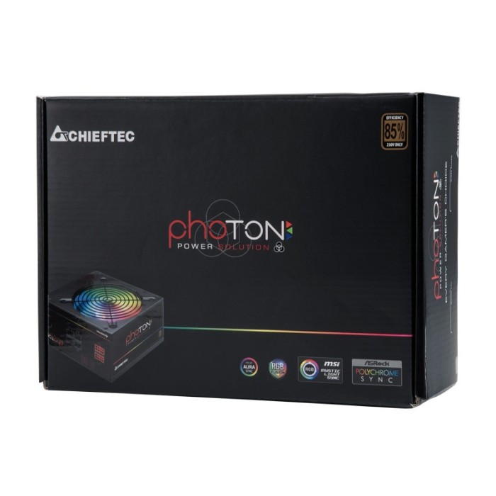 Блок живлення CHIEFTEC Photon (750W), >85%, 120мм, 1xMB 24pin(20+4), 1xCPU 8pin(4+4), 4xMolex, 6xSATA, 4xPCIe 8pin(6+2), Modular (CTG-750C-RGB)