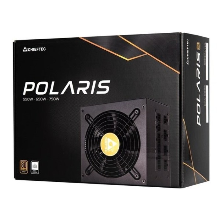 Блок живлення CHIEFTEC Polaris (750W), >90%, 80+ Gold, 120мм, 1xMB 24pin(20+4), 2xCPU 8pin(4+4), 3xMolex, 8xSATA, 4xPCIe 8pin(6+2), Fully Modular (PPS-750FC)