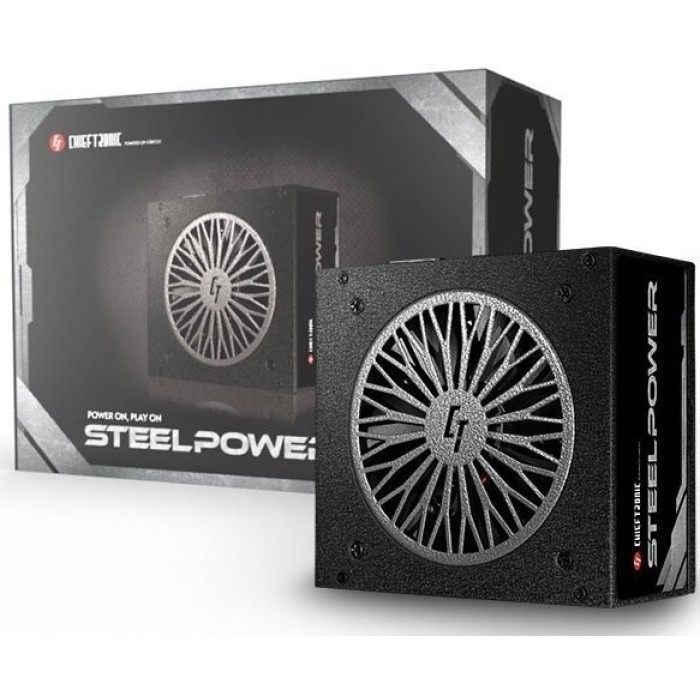 Блок живлення CHIEFTEC Steel Power (750W), >85%, 80+ Bronze, 120мм, 1xMB 24pin(20+4), 2xCPU 8pin(4+4), 3xMolex, 6xSATA, 4xPCIe 8pin(6+2), Fully Modular (BDK-750FC)