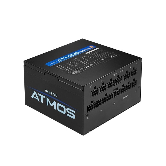 Блок живлення CHIEFTEC Atmos (850W), >90%, 80+ Gold, 120мм FDB, 1xMB 24pin(20+4), 2xCPU 8pin(4+4), 4xMolex, 9xSATA, 2xPCIe 8pin(6+2), 1xPCIe GEN5 16pin, Fully Modular (CPX-850FC)