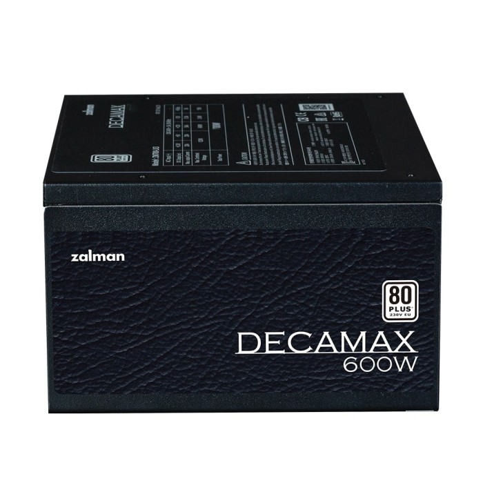 Блок живлення Zalman Decamax (600W) 85%, 80 Plus, 120мм, 1xMB 24pin(20+4), 1xCPU 8pin(4+4), 3xMolex, 6xSATA, 2xPCIe 8pin(6+2) (ZM600-LX3)
