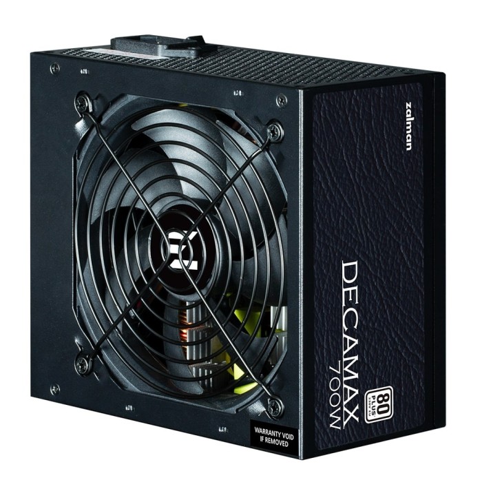 Блок живлення Zalman Decamax (700W) 85%, 80 Plus, 120мм, 1xMB 24pin(20+4), 1xCPU 8(4+4)+4pin, 3xMolex, 6xSATA, 4xPCIe 8pin(6+2) (ZM700-LX3)