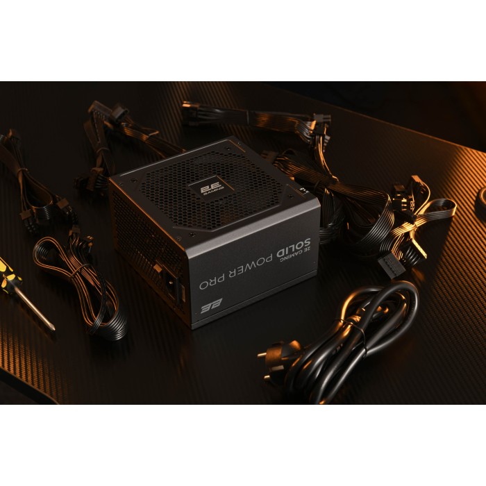 Блок живлення 2E GAMING Solid Power Pro ATX3.1 GEN5.0 (750W), >85%, 80+ Bronze, 120мм, 1xMB 24pin(20+4), 2xCPU 8pin(4+4), 3xMolex, 6xSATA, 4xPCIe 8pin(6+2), 1xPCIe GEN5 16pin, Semi Modular (2E-SP750BRSMII-120)