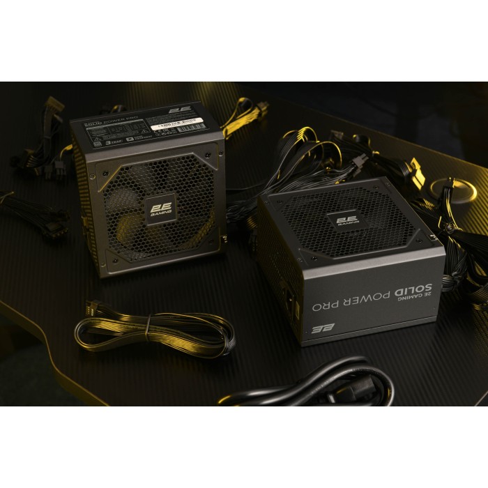 Блок живлення 2E GAMING Solid Power Pro ATX3.1 GEN5.0 (850W), >85%, 80+ Bronze, 120мм, 1xMB 24pin(20+4), 2xCPU 8pin(4+4), 3xMolex, 6xSATA, 4xPCIe 8pin(6+2), 1xPCIe GEN5 16pin, Semi Modular (2E-SP850BRSMII-120)