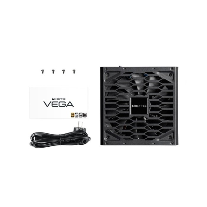 Блок живлення CHIEFTEC Vega (750W), >90%, 80+ Gold, 135мм FDB, 1xMB 24pin(20+4), 2xCPU 8pin(4+4), 3xMolex, 6xSATA, 4xPCIe 8pin(6+2), 1xPCIe GEN5 16pin (PPG-750-S)
