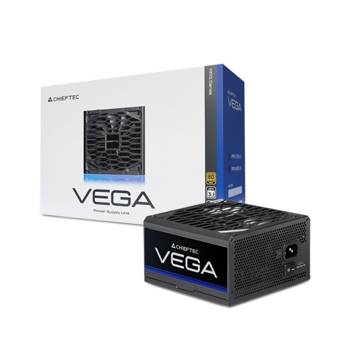 Блок живлення CHIEFTEC Vega (850W), >90%, 80+ Gold, 135мм FDB, 1xMB 24pin(20+4), 2xCPU 8pin(4+4), 3xMolex, 6xSATA, 4xPCIe 8pin(6+2), 1xPCIe GEN5 16pin (PPG-850-S)