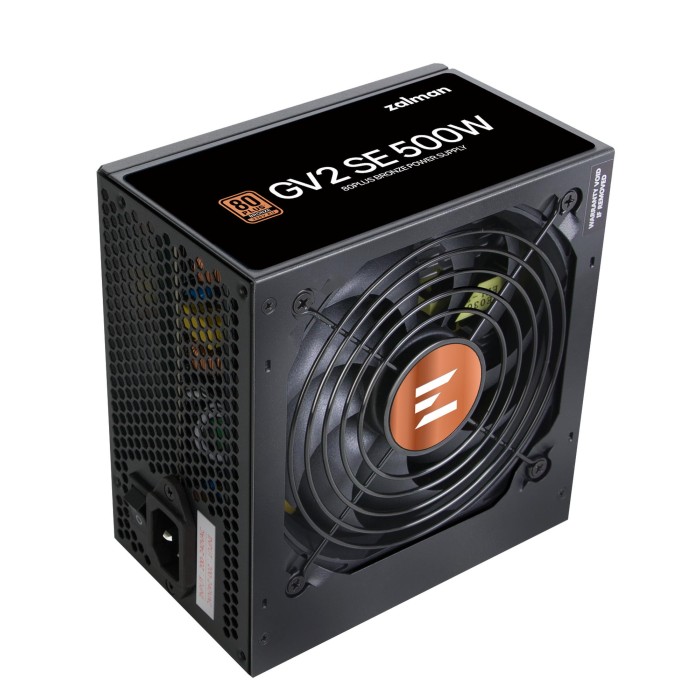 Блок живлення Zalman GV2SE (500W) 88%, 80+ Bronze, 120мм, 1xMB 24pin(20+4), 1xCPU(4pin+ 8pin), 3xMolex, 6xSATA, 2xPCIe 8pin(6+2) (ZM500-GV2SE)