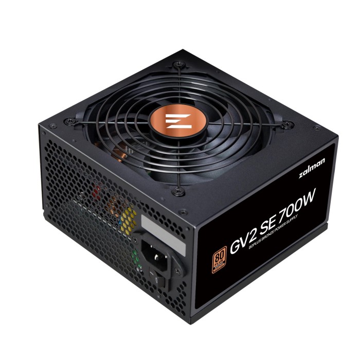 Блок живлення Zalman GV2SE (700W) 88%, 80+ Bronze, 120мм, 1xMB 24pin(20+4), 1xCPU(4+4 pin + 8pin), 4xMolex, 6xSATA, 4xPCIe 8pin(6+2) (ZM700-GV2SE)