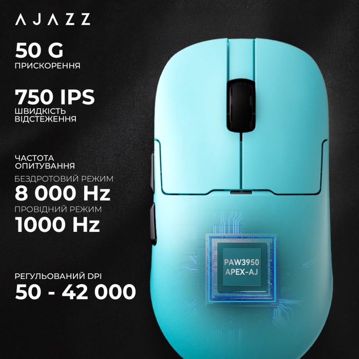 Бездротова миша Ajazz AJ159 APEX Blue (AJM159-A-BLUE) (AJM159-A-BLUE)