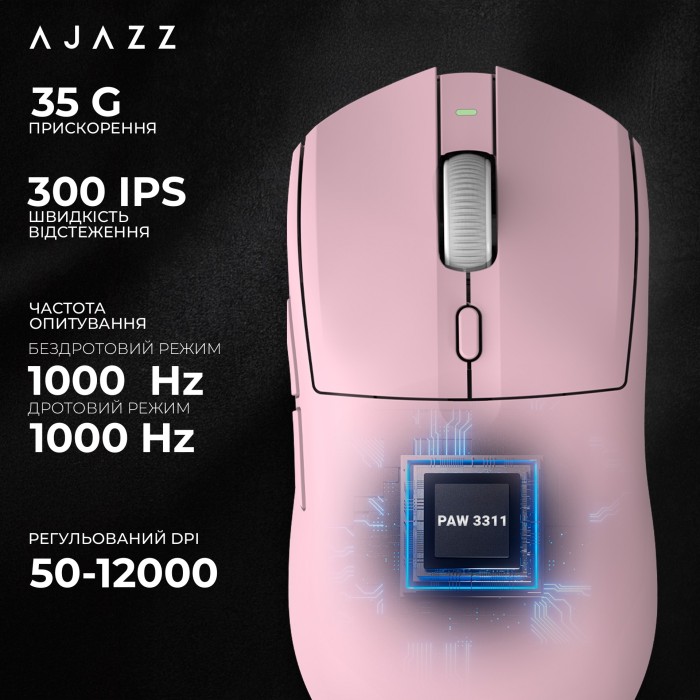 Бездротова ігрова миша Ajazz AJ139 V2 MC Pink (AJ139-V2-MC-Pink) (AJ139-V2-MC-Pink)