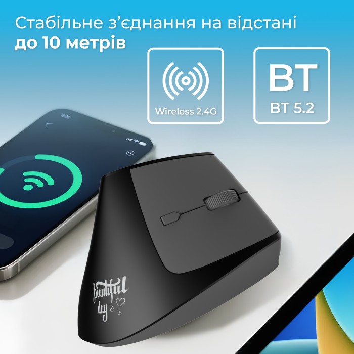 Бездротова миша Ajazz i300 Black (i300-B) (i300-B)