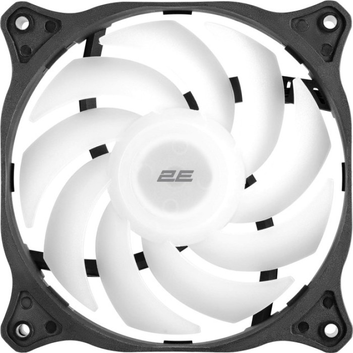 Корпусний вентилятор 2E GAMING 120мм, 1200rpm, 3pin, 3pin +5VARGB, чорний (2E-F120-ARGB)