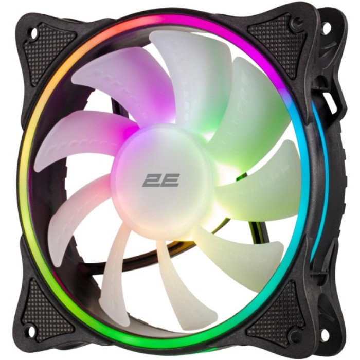 Корпусний вентилятор 2E GAMING 120мм, 1200rpm, 3pin, 3pin +5VARGB, чорний (F120OI-ARGB)